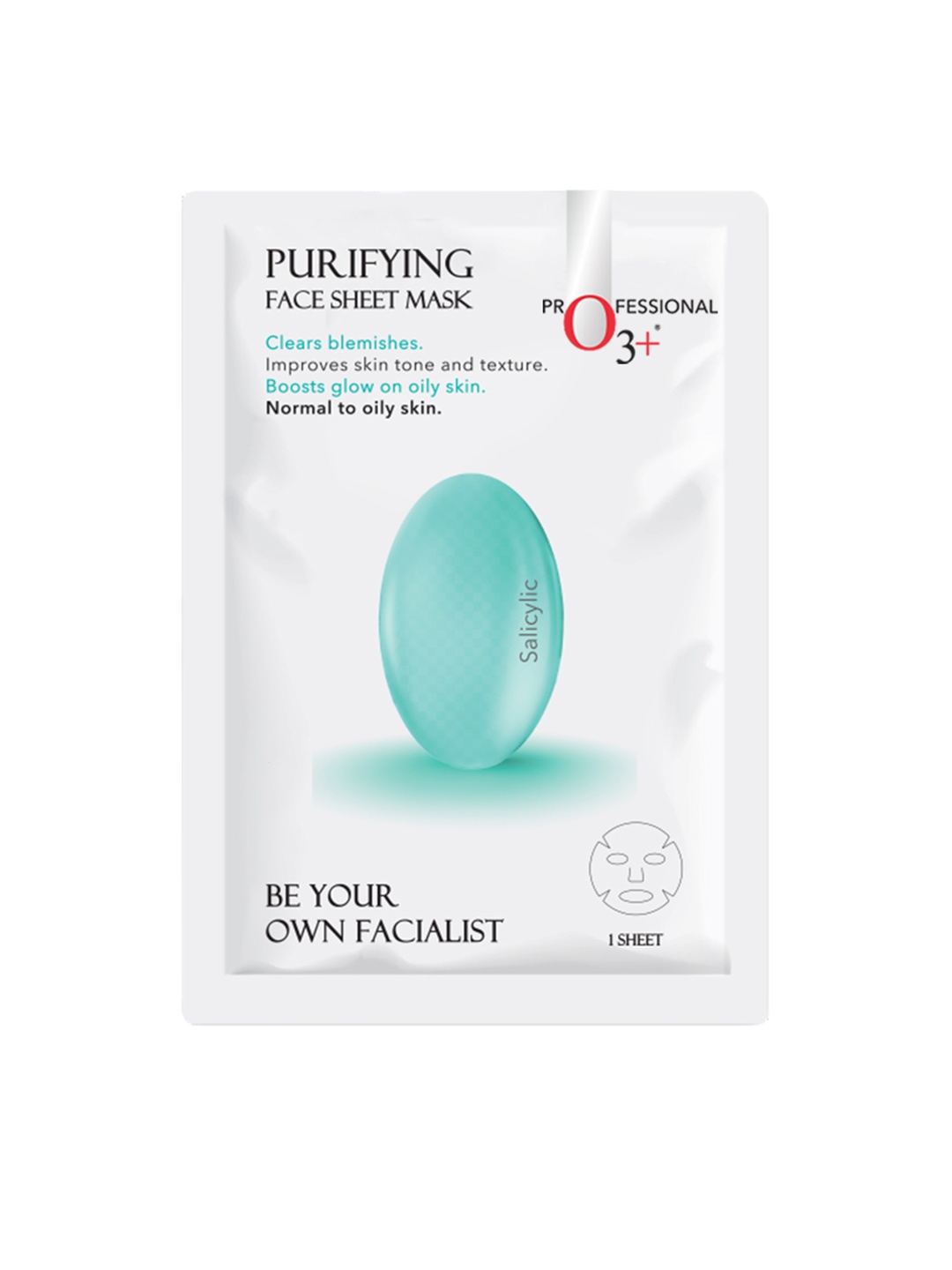 

O3 Facialist Purifying Face Sheet Mask With Salicylic 30 g, White