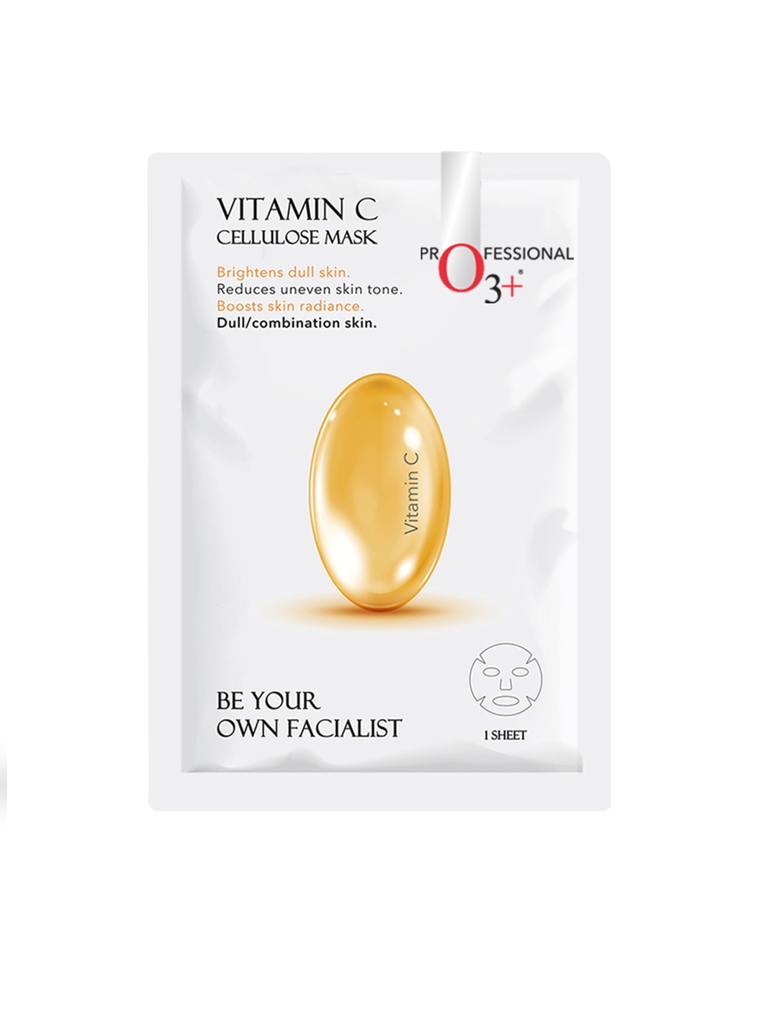 

O3 Facialist Vegan Vitamin C Cellulose Face Sheet Mask 30 gm, White