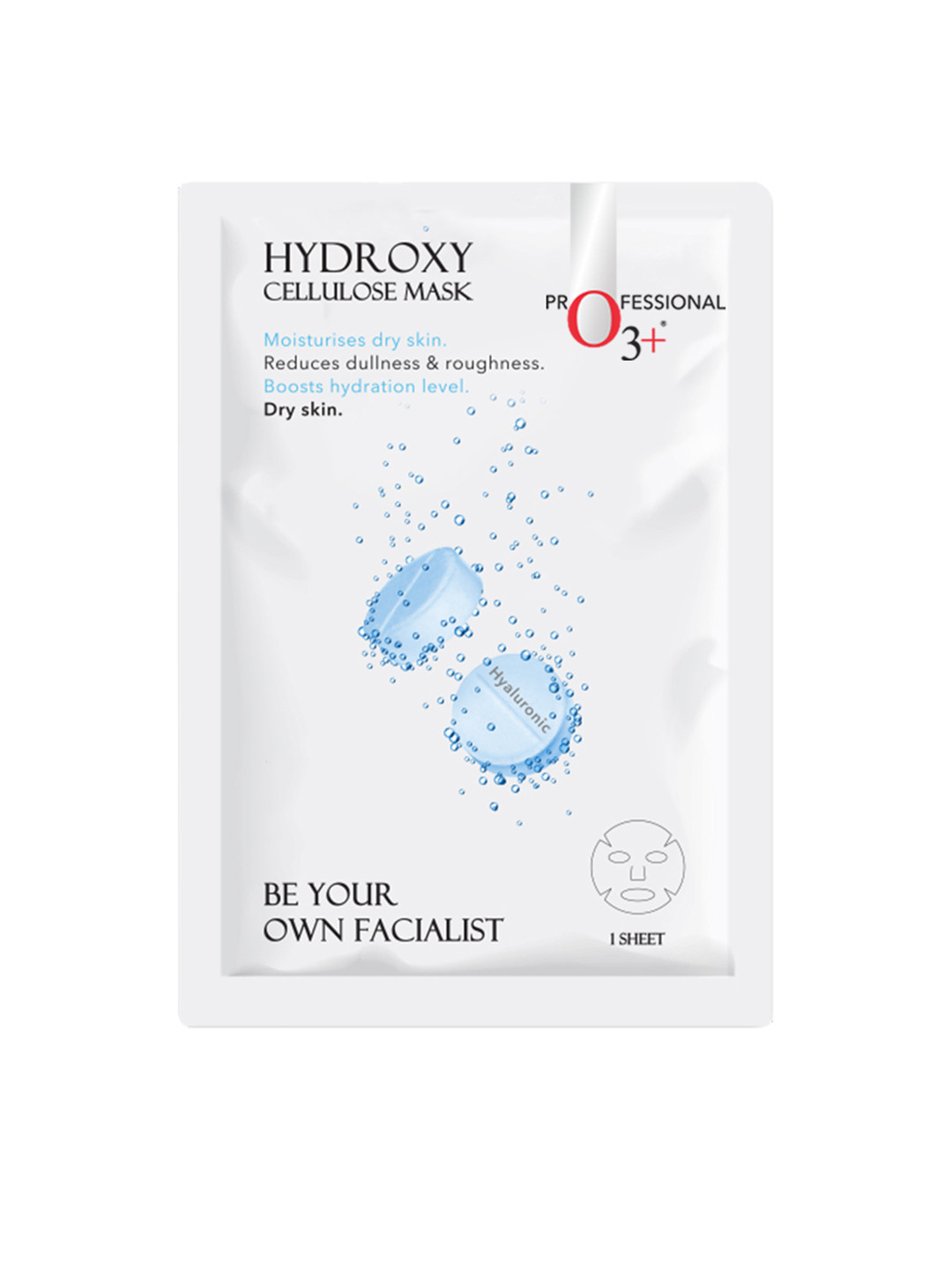 

O3 Facialist Vegan Hyaluronic Hydroxy Cellulose Face Sheet Mask 30 gm, White