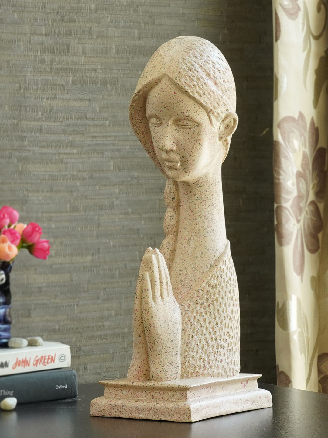 

TIED RIBBONS White Decorative Welcome Namaste Lady Statue Showpiece