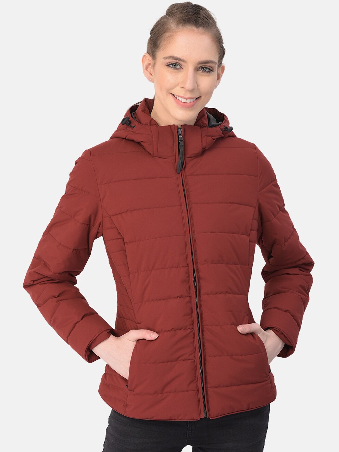 

Woodland Women Red Water Resistant Padded Jacket