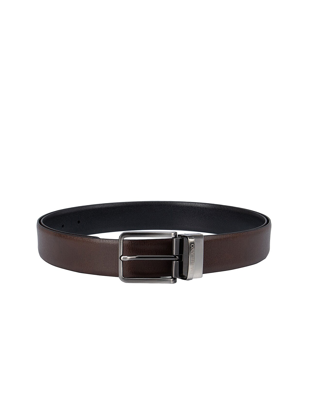 

Da Milano Men Brown Textured Leather Belt