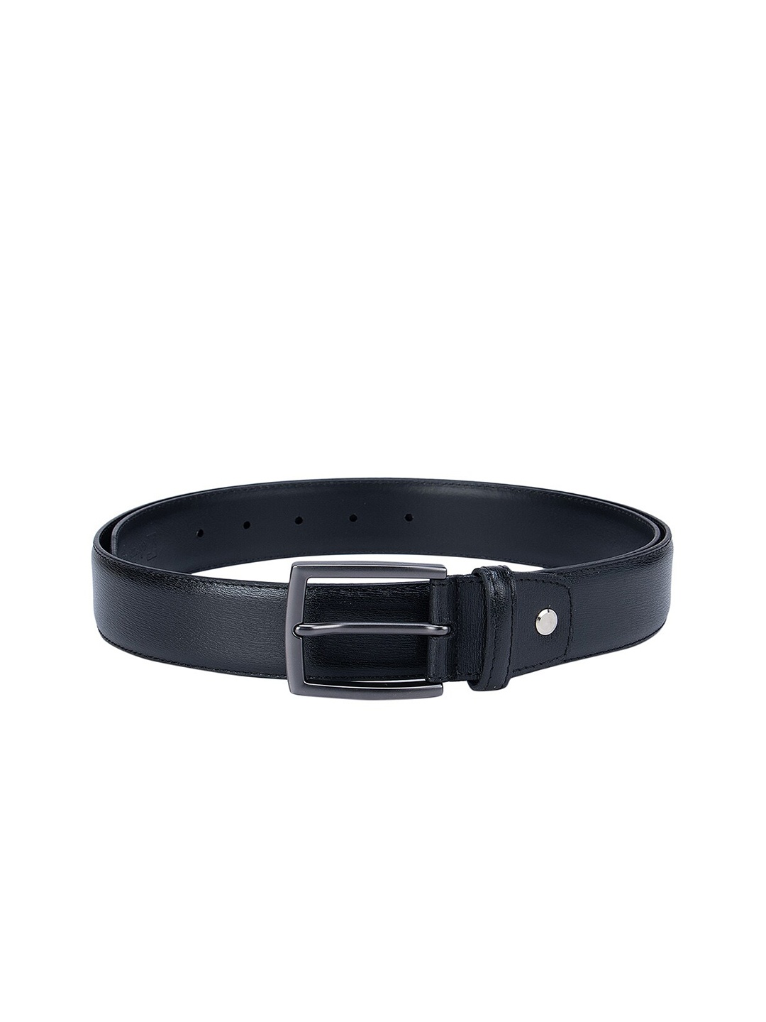 

Da Milano Men Black Textured Leather Belt