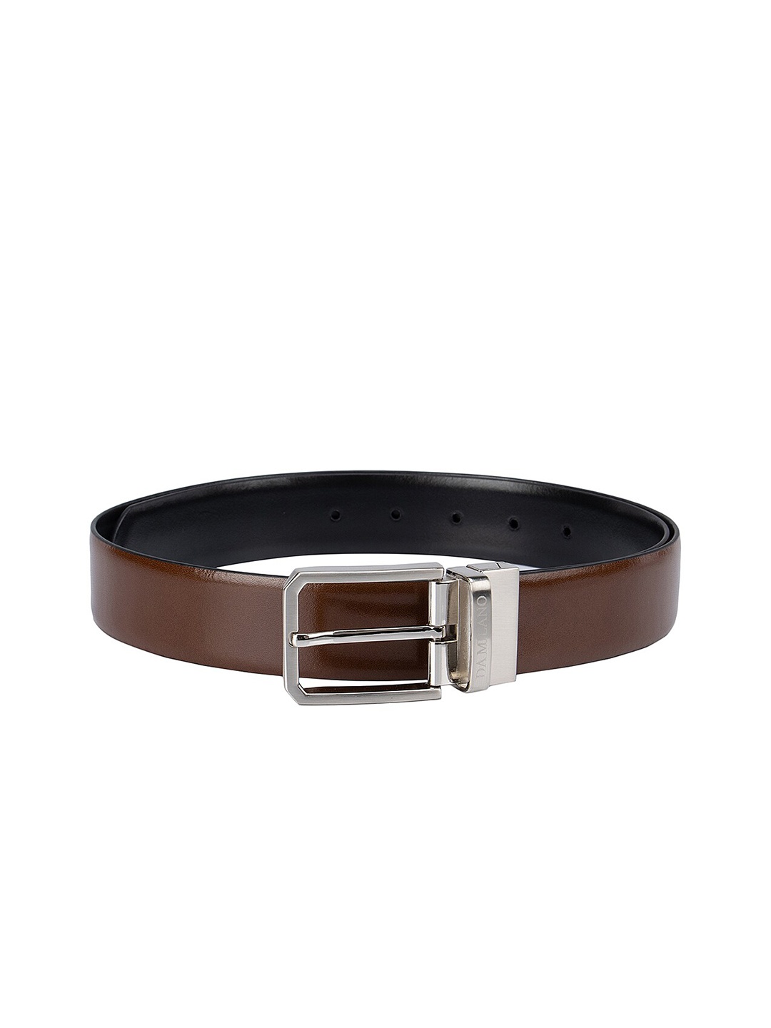 

Da Milano Men Brown & Black Solid Leather Belt