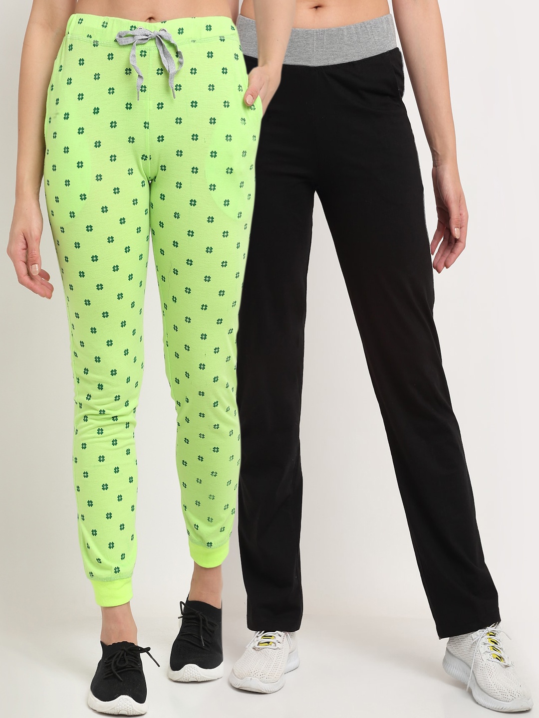 

VIMAL JONNEY Women Pack Of 2 Track Pants, Black