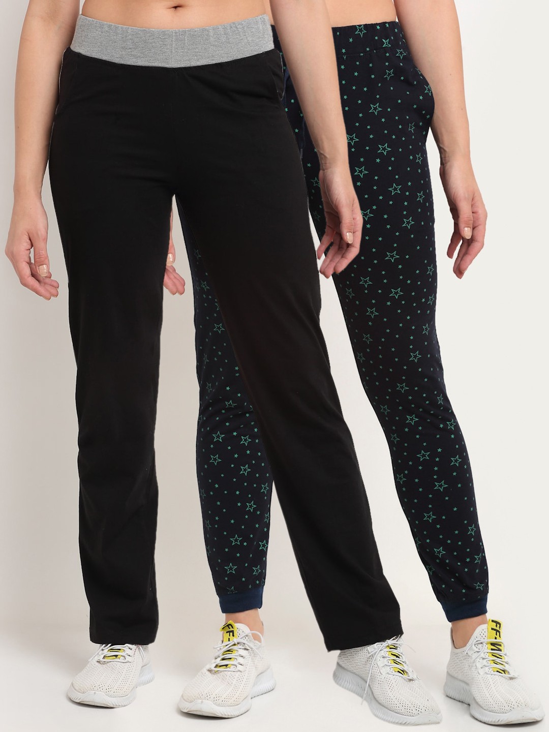 

VIMAL JONNEY Women Pack Of 2 Track Pants, Black
