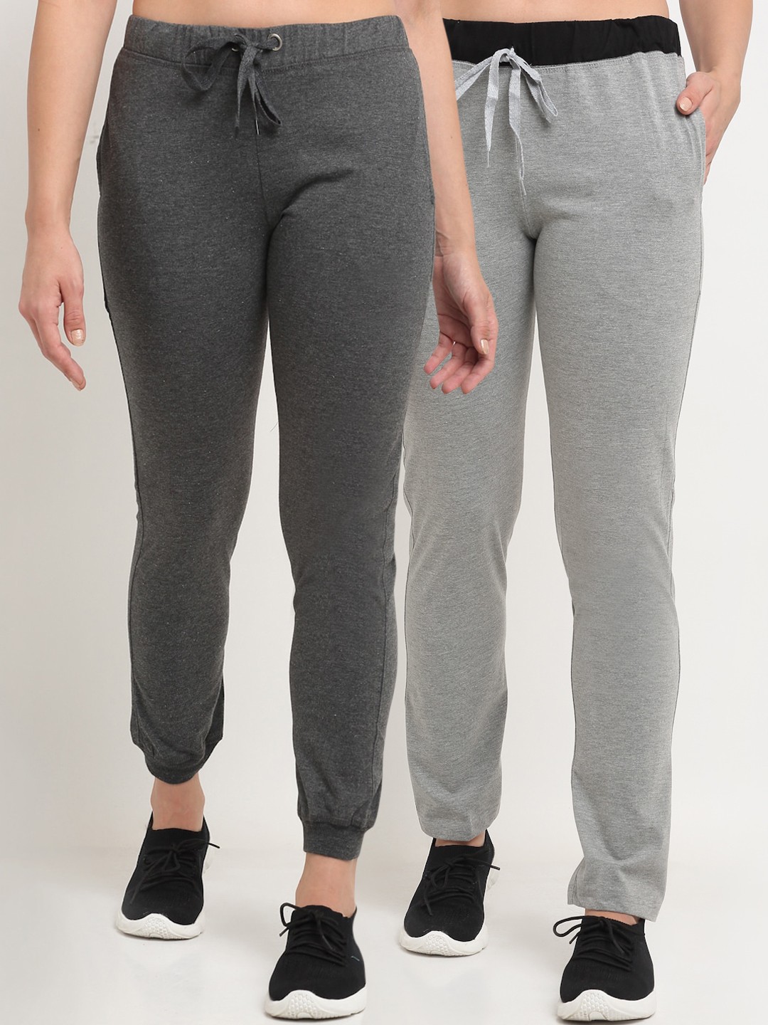 

VIMAL JONNEY Women Pack Of 2 Track Pants, Grey