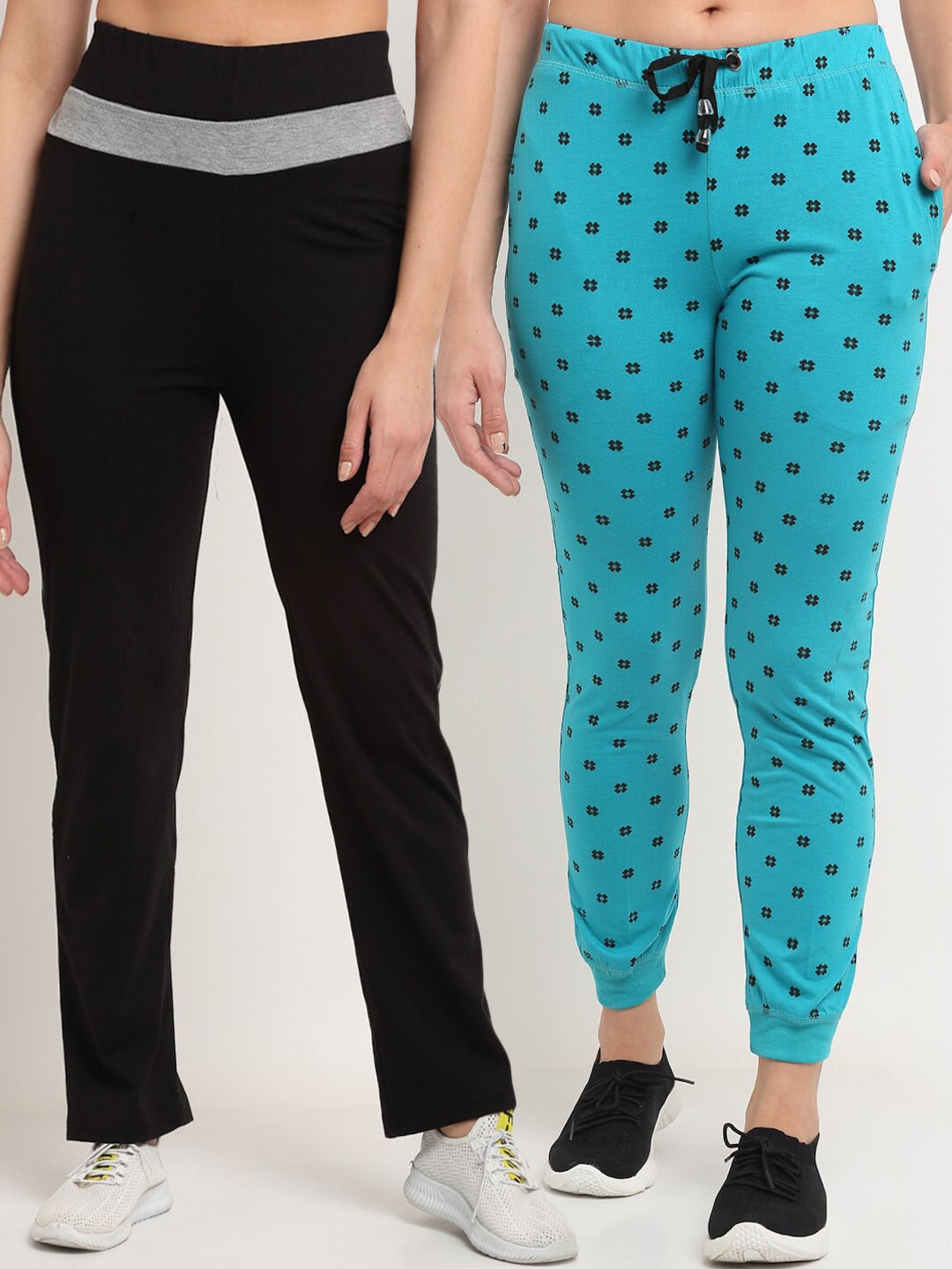 

VIMAL JONNEY Women Pack Of 2 Track Pants, Black