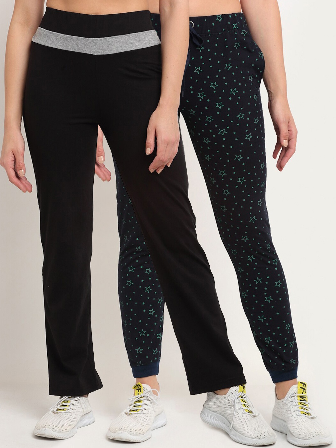

VIMAL JONNEY Women Pack Of 2 Track Pants, Black