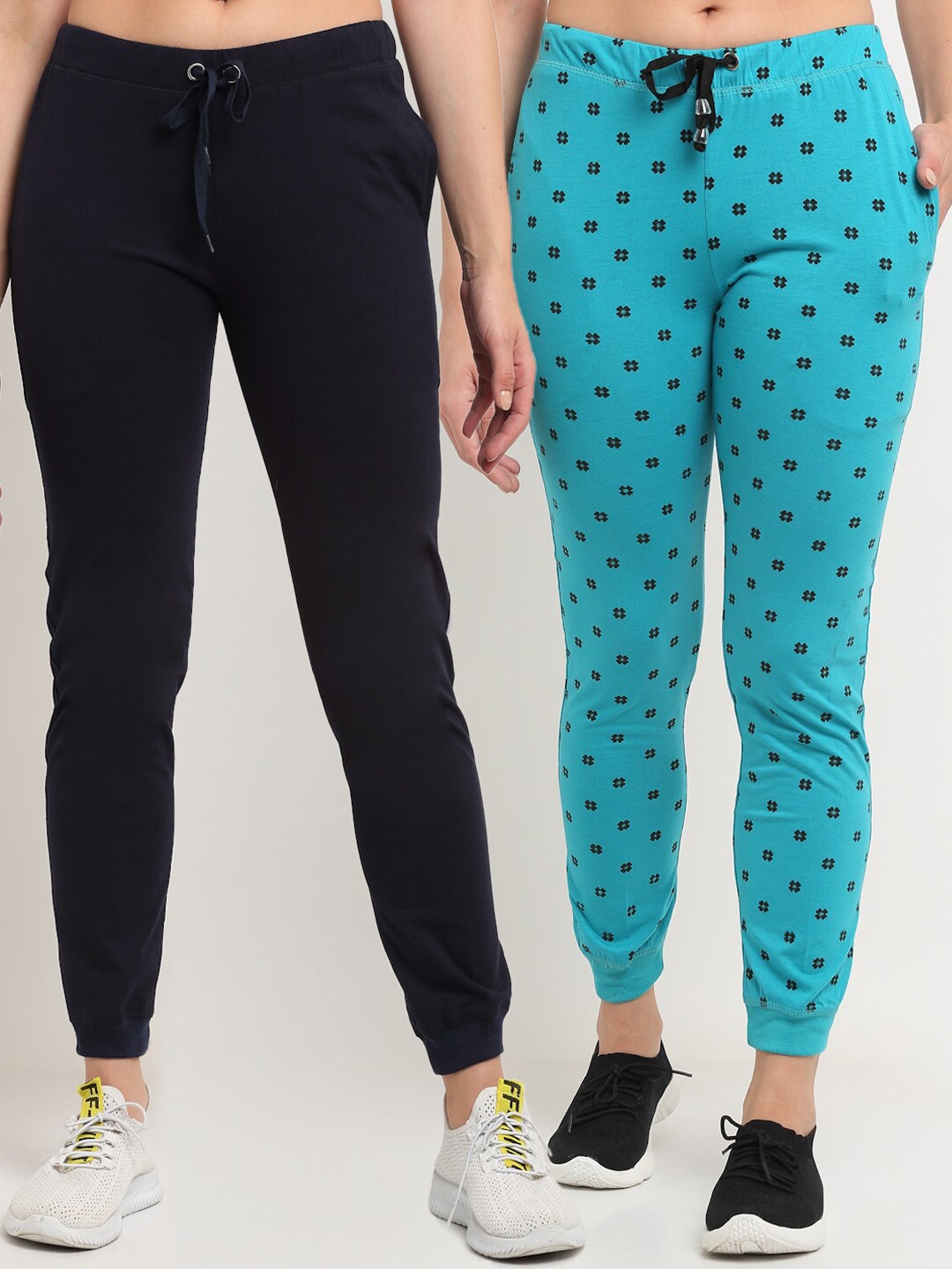 

VIMAL JONNEY Women Pack Of 2 Joggers, Navy blue