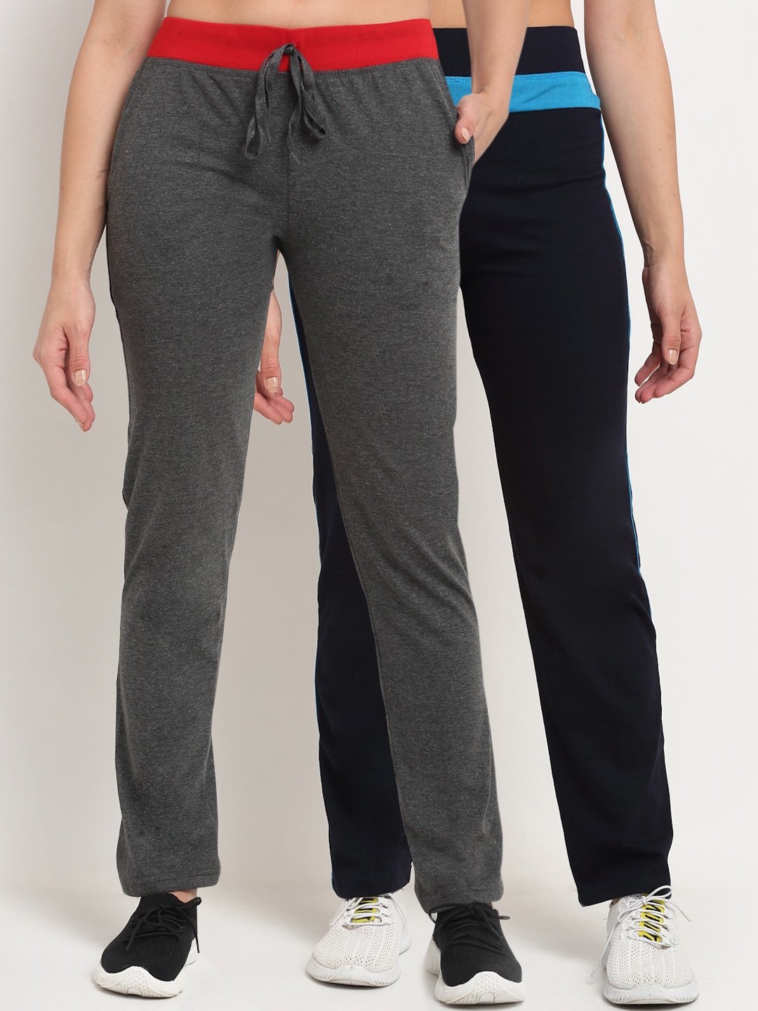 

VIMAL JONNEY Women Pack Of 2 Track Pants, Navy blue