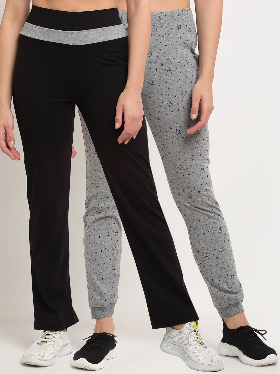 

VIMAL JONNEY Women Pack Of 2 Track Pants, Black