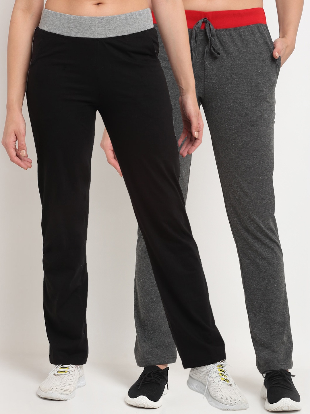 

VIMAL JONNEY Women Pack Of 2 Track Pants, Black