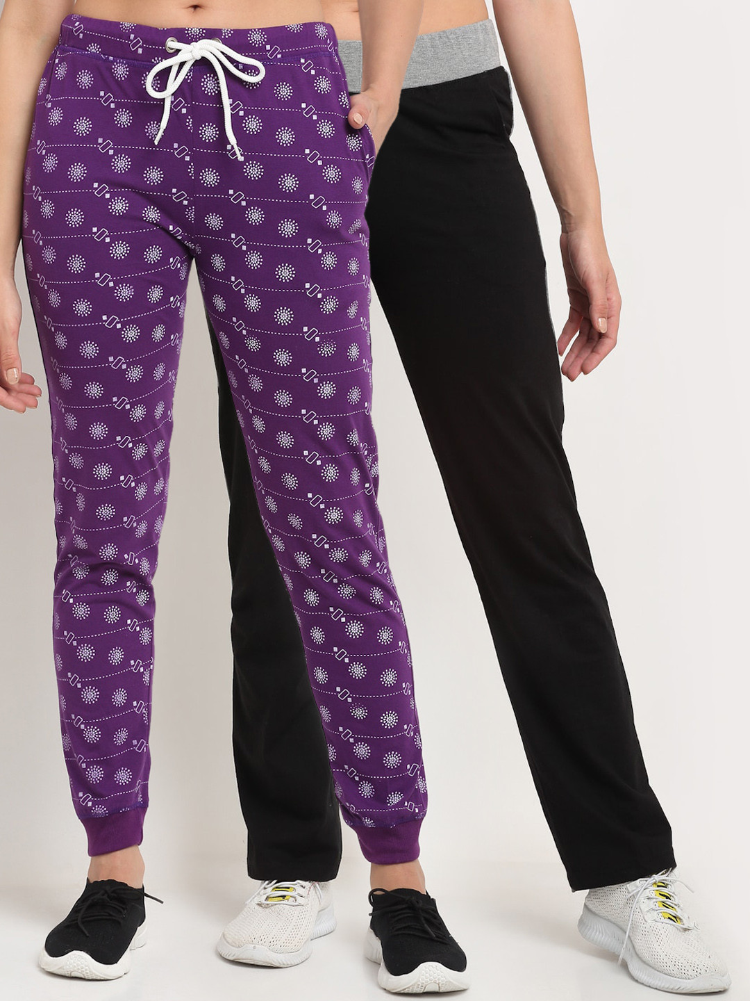 

VIMAL JONNEY Women Pack Of 2 Track Pants, Black