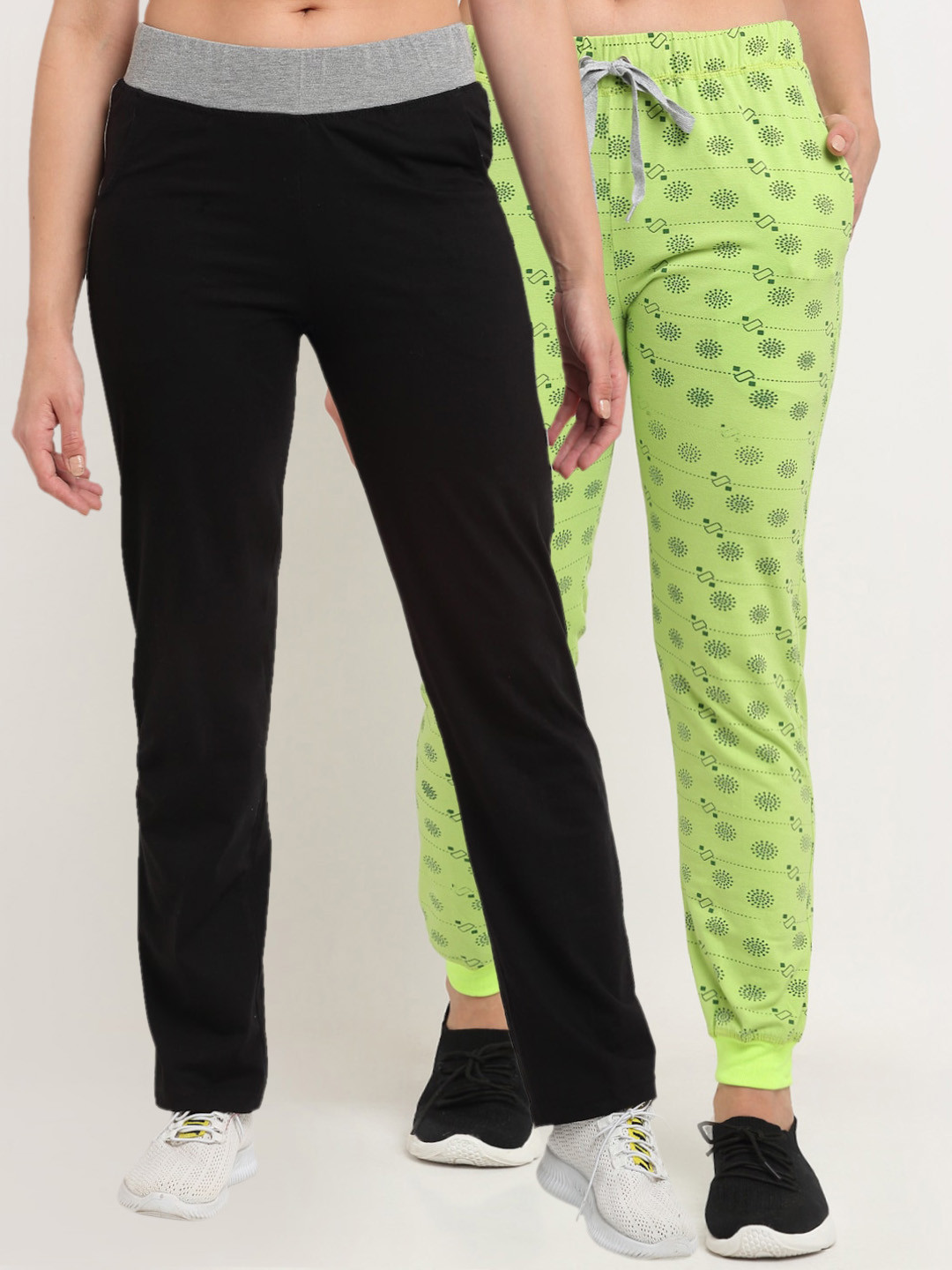 

VIMAL JONNEY Women Pack Of 2 Track Pants, Black