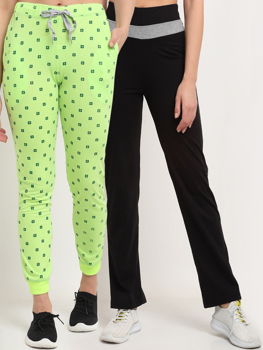

VIMAL JONNEY Women Pack Of 2 Track Pants, Black
