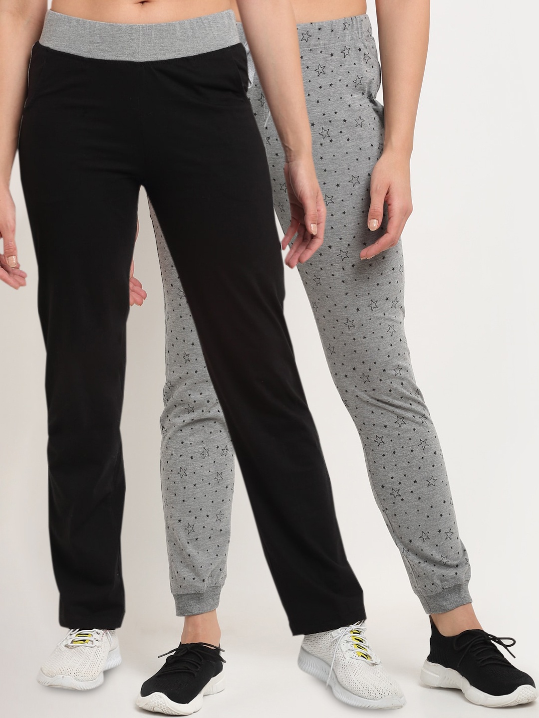 

VIMAL JONNEY Women Pack Of 2 Track Pants, Black