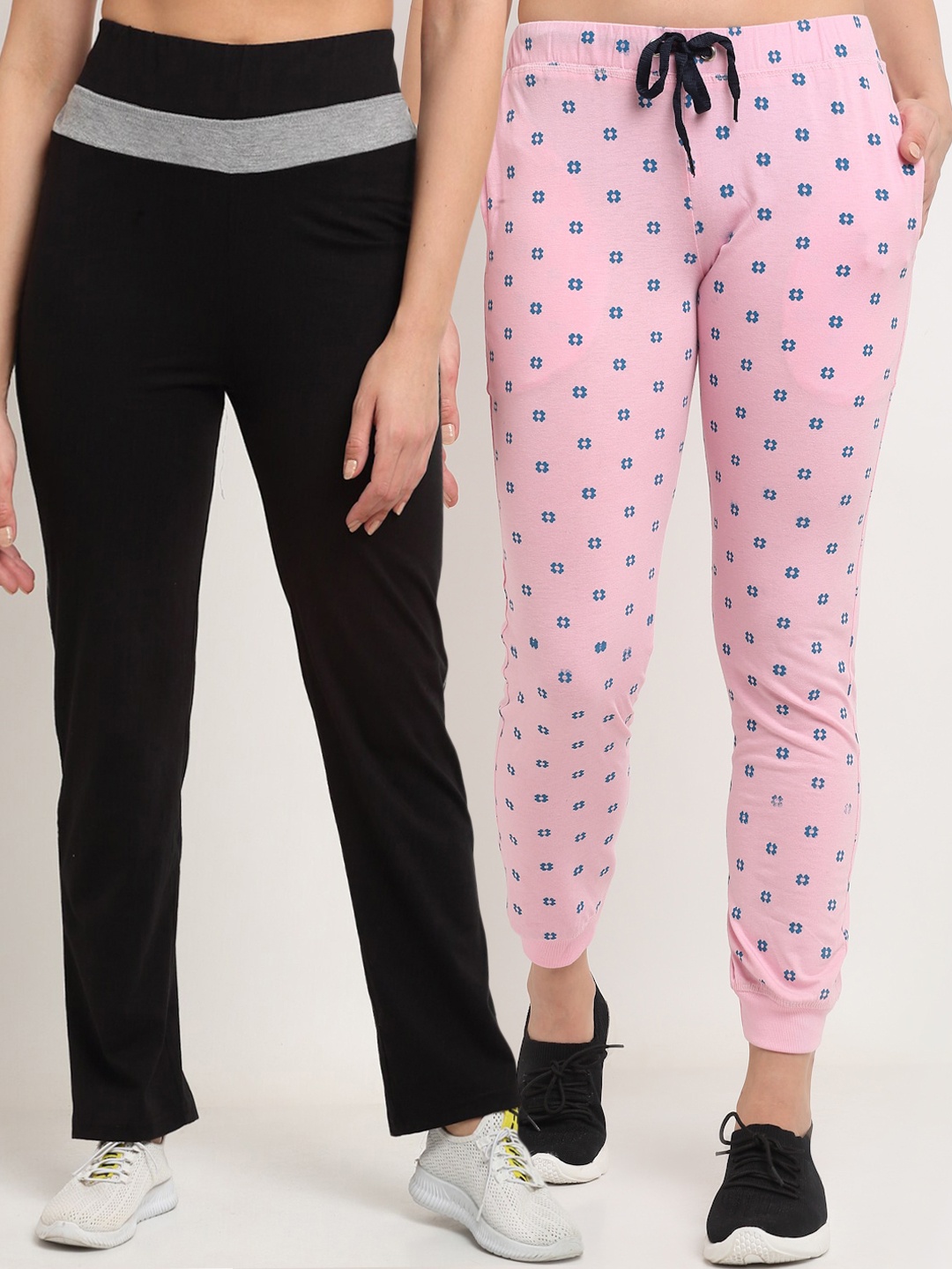 

VIMAL JONNEY Women Pack Of 2 Track Pants, Black