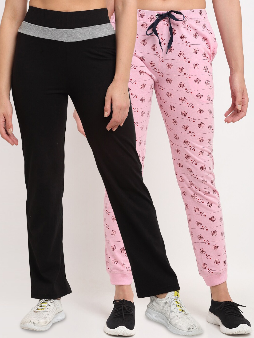 

VIMAL JONNEY Women Pack Of 2 Track Pants, Black