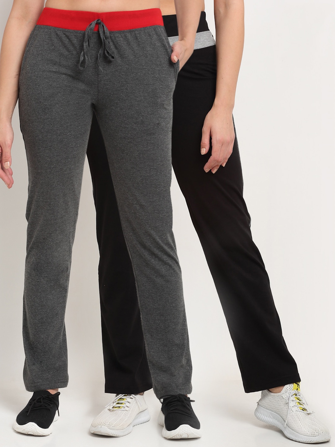 

VIMAL JONNEY Women Pack Of 2 Track Pants, Black