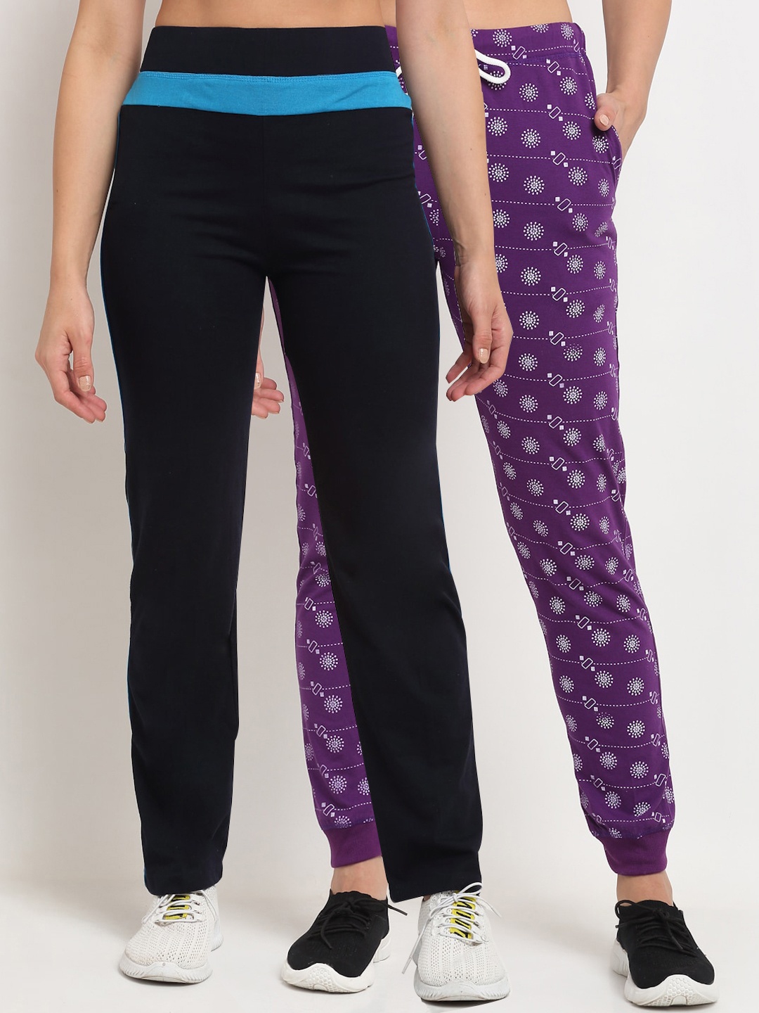 

VIMAL JONNEY Women Pack Of 2 Track Pants, Navy blue