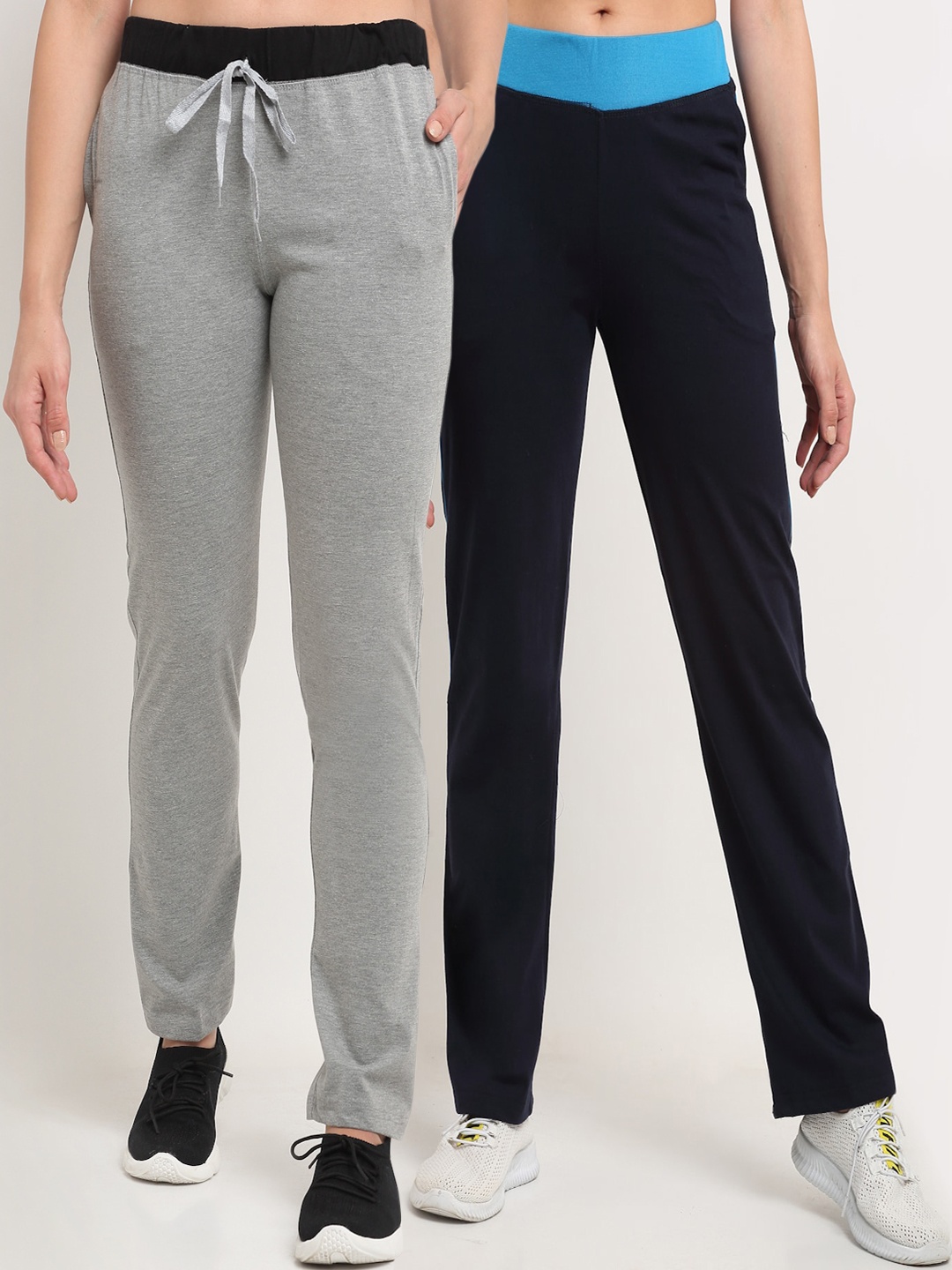 

VIMAL JONNEY Women Pack Of 2 Track Pants, Navy blue