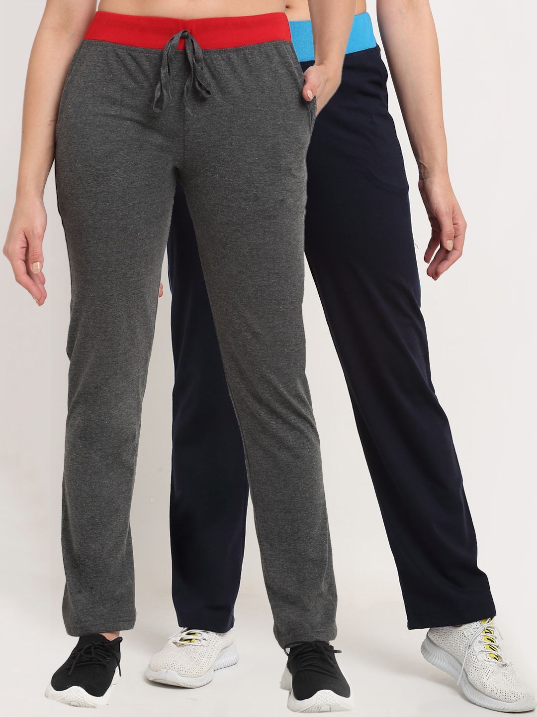 

VIMAL JONNEY Women Pack Of 2 Track Pants, Navy blue