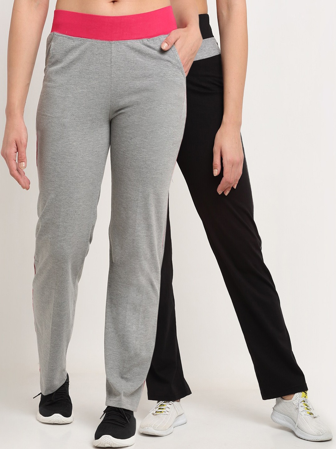 

VIMAL JONNEY Women Pack Of 2 Track Pants, Black