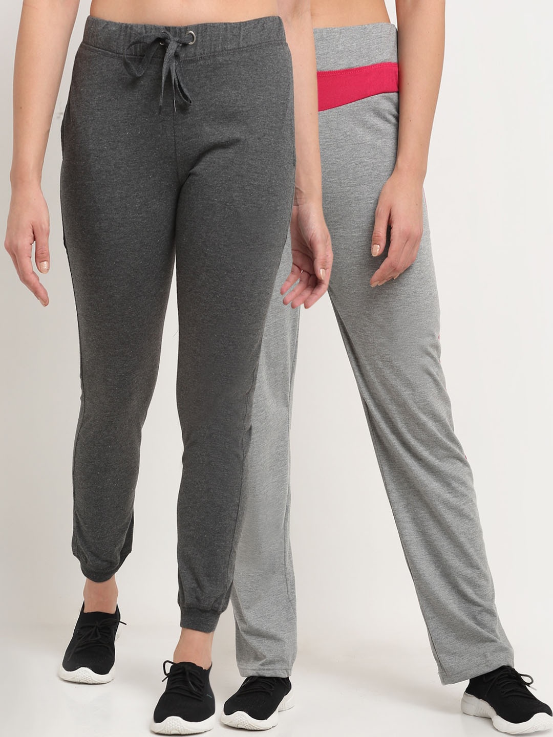 

VIMAL JONNEY Women Pack Of 2 Track Pants, Grey