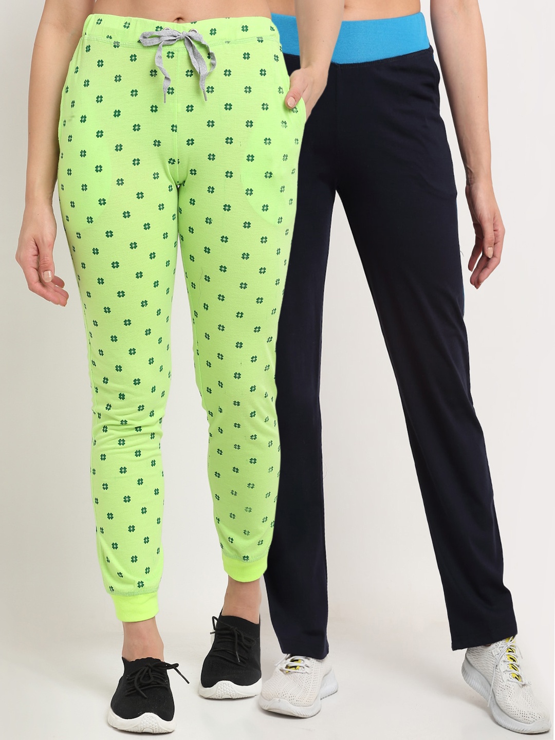 

VIMAL JONNEY Women Pack Of 2 Track Pants, Navy blue