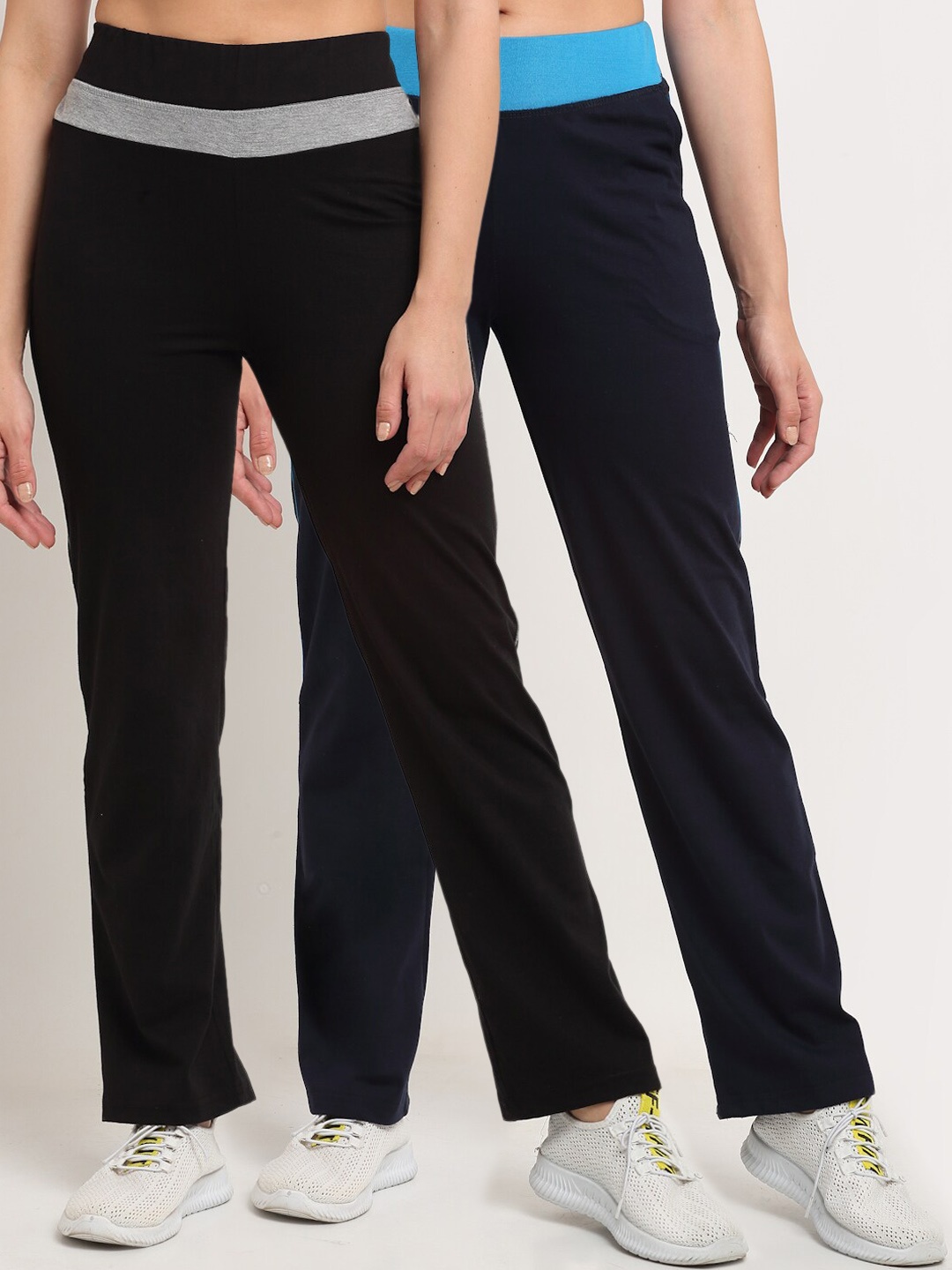 

VIMAL JONNEY Women Pack Of 2 Track Pants, Black
