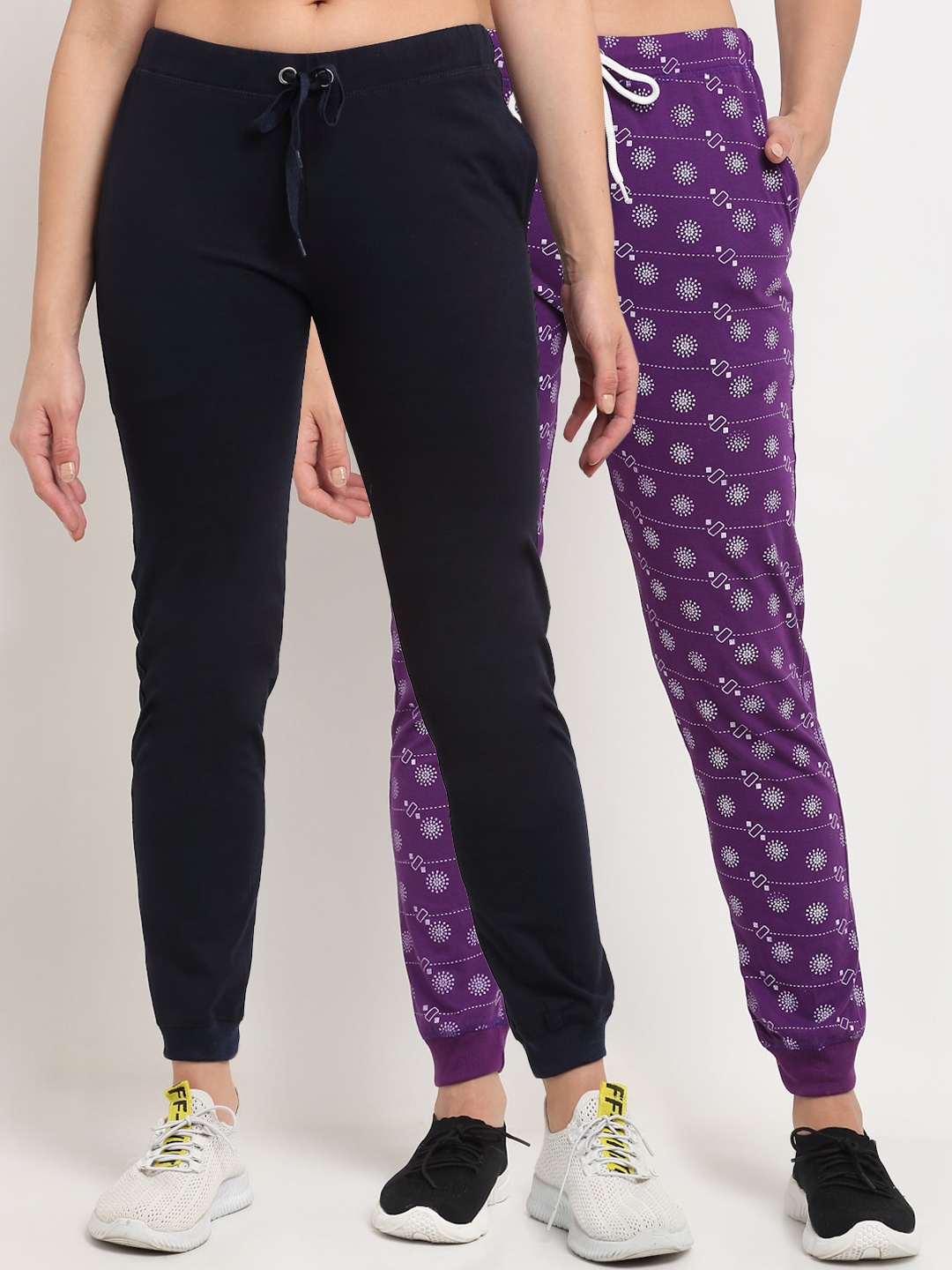 

VIMAL JONNEY Women Pack Of 2 Joggers, Navy blue