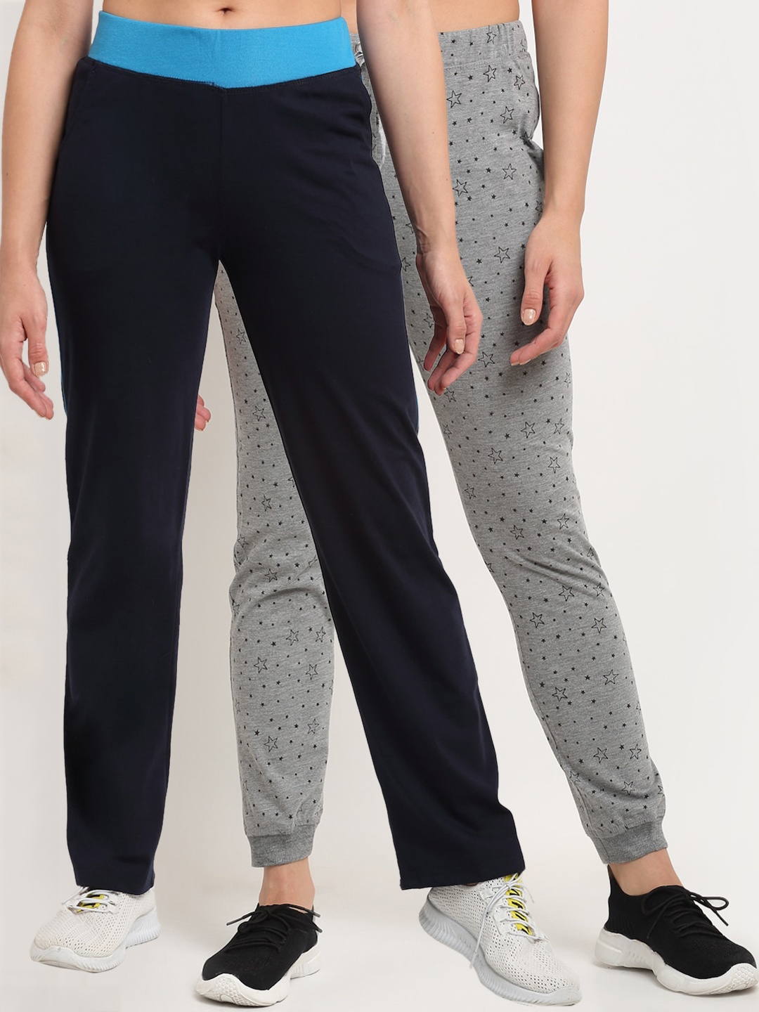 

VIMAL JONNEY Women Pack Of 2 Track Pants, Navy blue