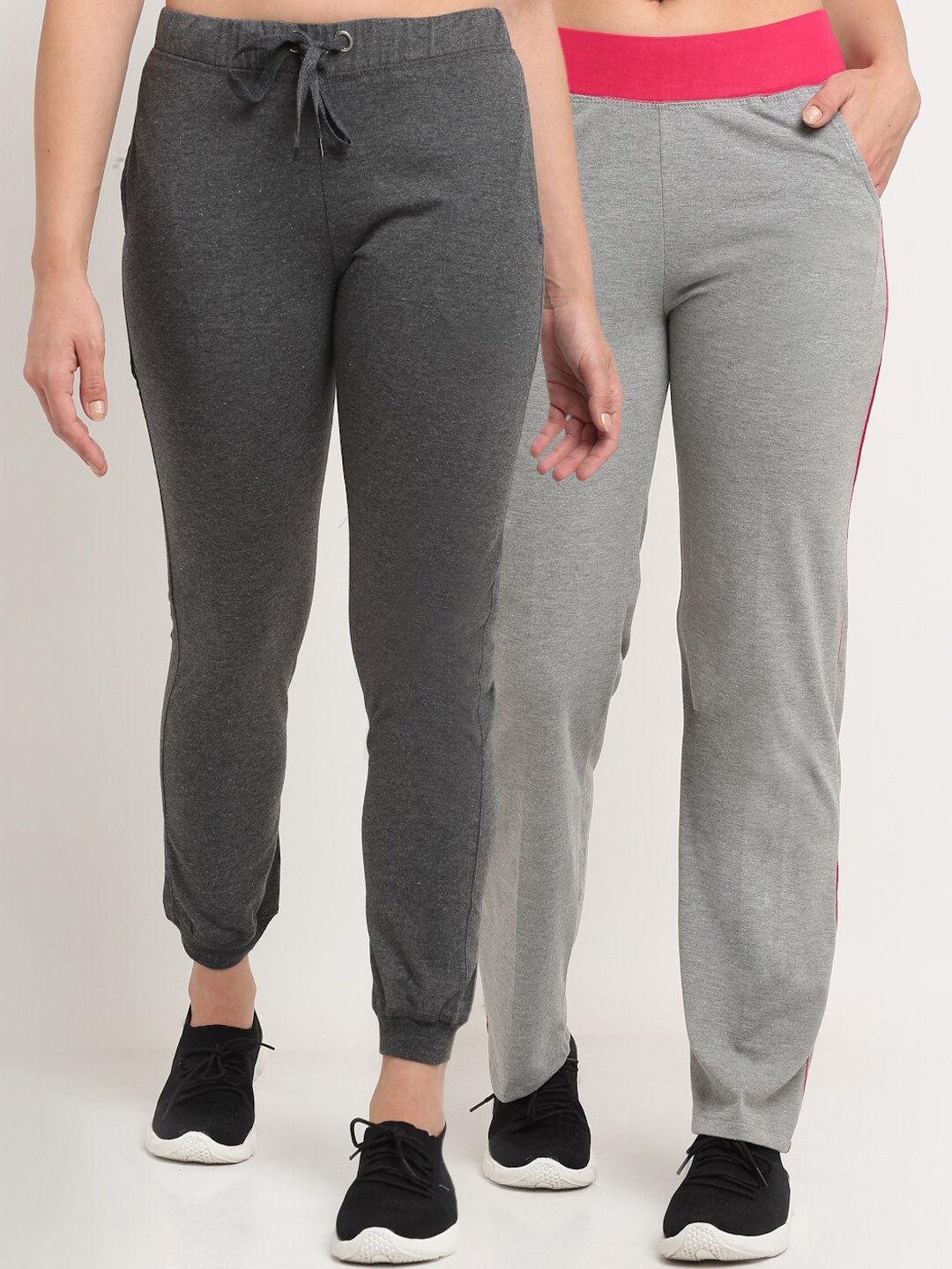 

VIMAL JONNEY Women Pack Of 2 Track Pants, Grey