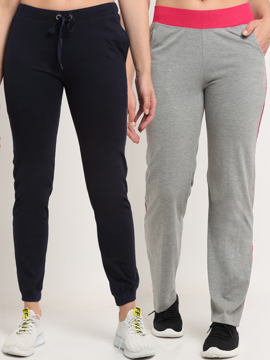 

VIMAL JONNEY Women Pack Of 2 Track Pants, Grey