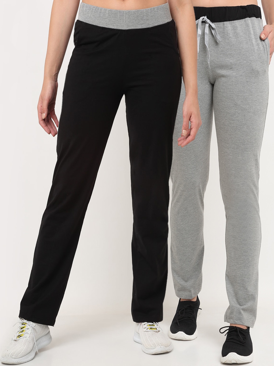 

VIMAL JONNEY Women Pack Of 2 Track Pants, Black