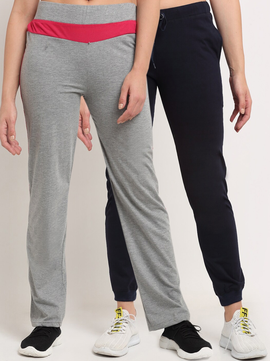

VIMAL JONNEY Women Pack Of 2 Track Pants, Grey