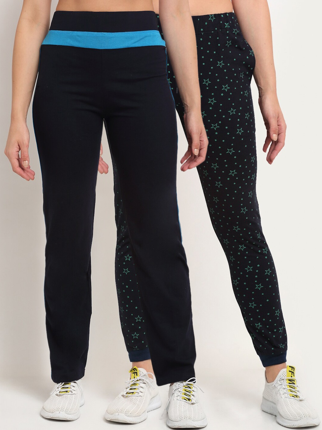 

VIMAL JONNEY Women Pack Of 2 Track Pants, Navy blue