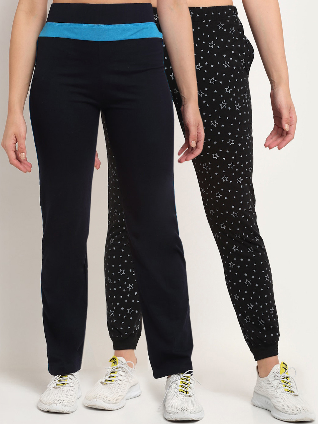 

VIMAL JONNEY Women Pack Of 2 Track Pants, Navy blue
