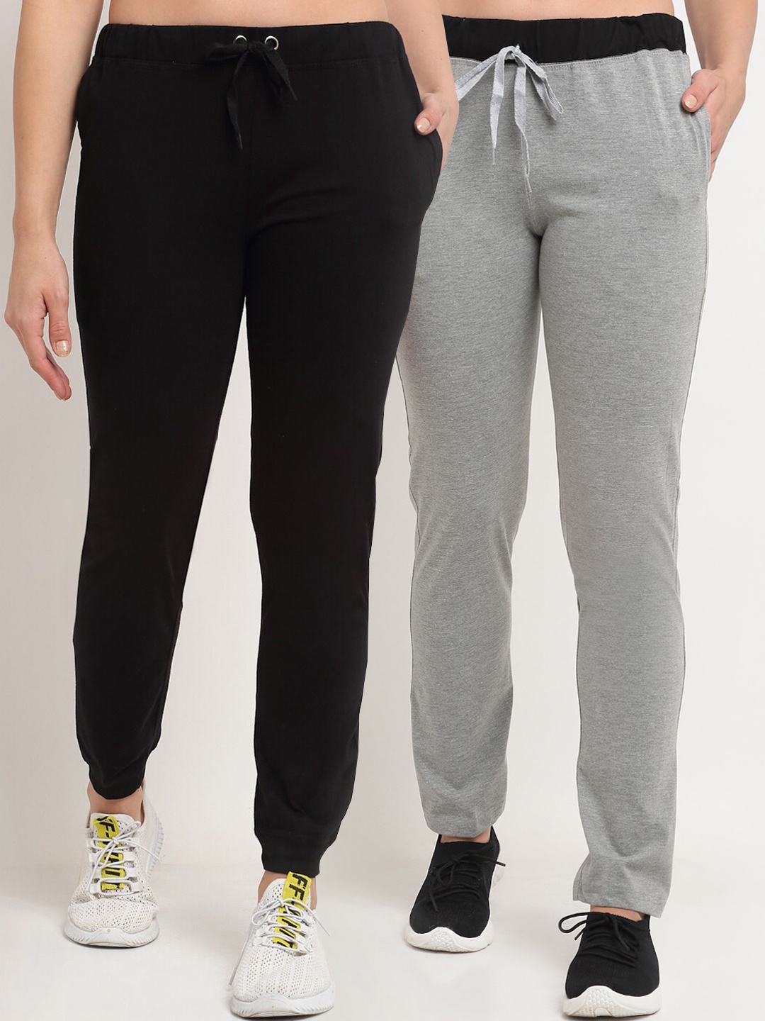 

VIMAL JONNEY Women Pack Of 2 Track Pants, Black