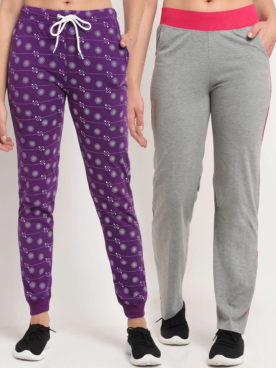 

VIMAL JONNEY Women Pack Of 2 Track Pants, Grey