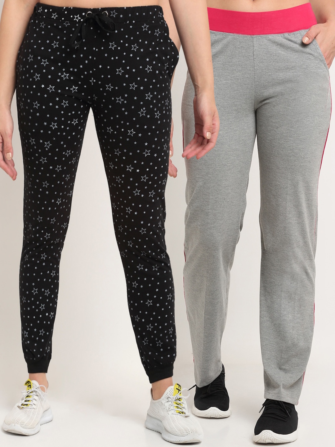 

VIMAL JONNEY Women Pack Of 2 Track Pants, Black