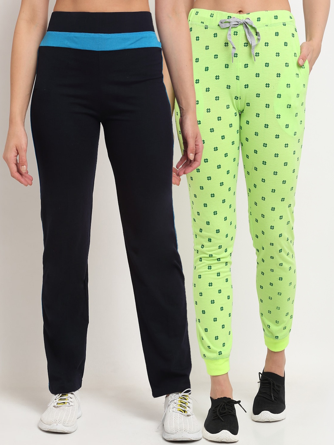 

VIMAL JONNEY Women Pack Of 2 Track Pants, Navy blue