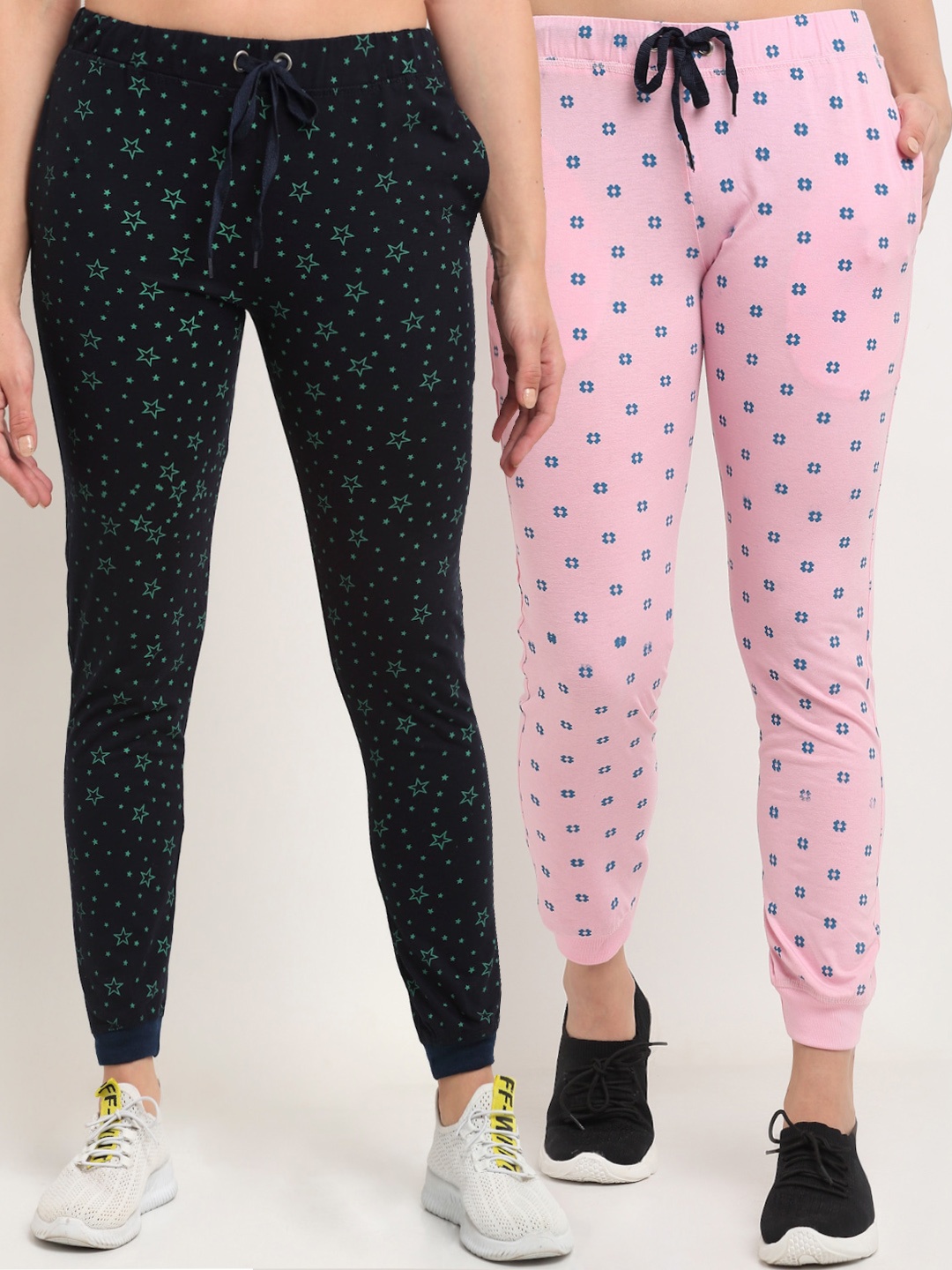 

VIMAL JONNEY Women Pack Of 2 Track Pants, Pink