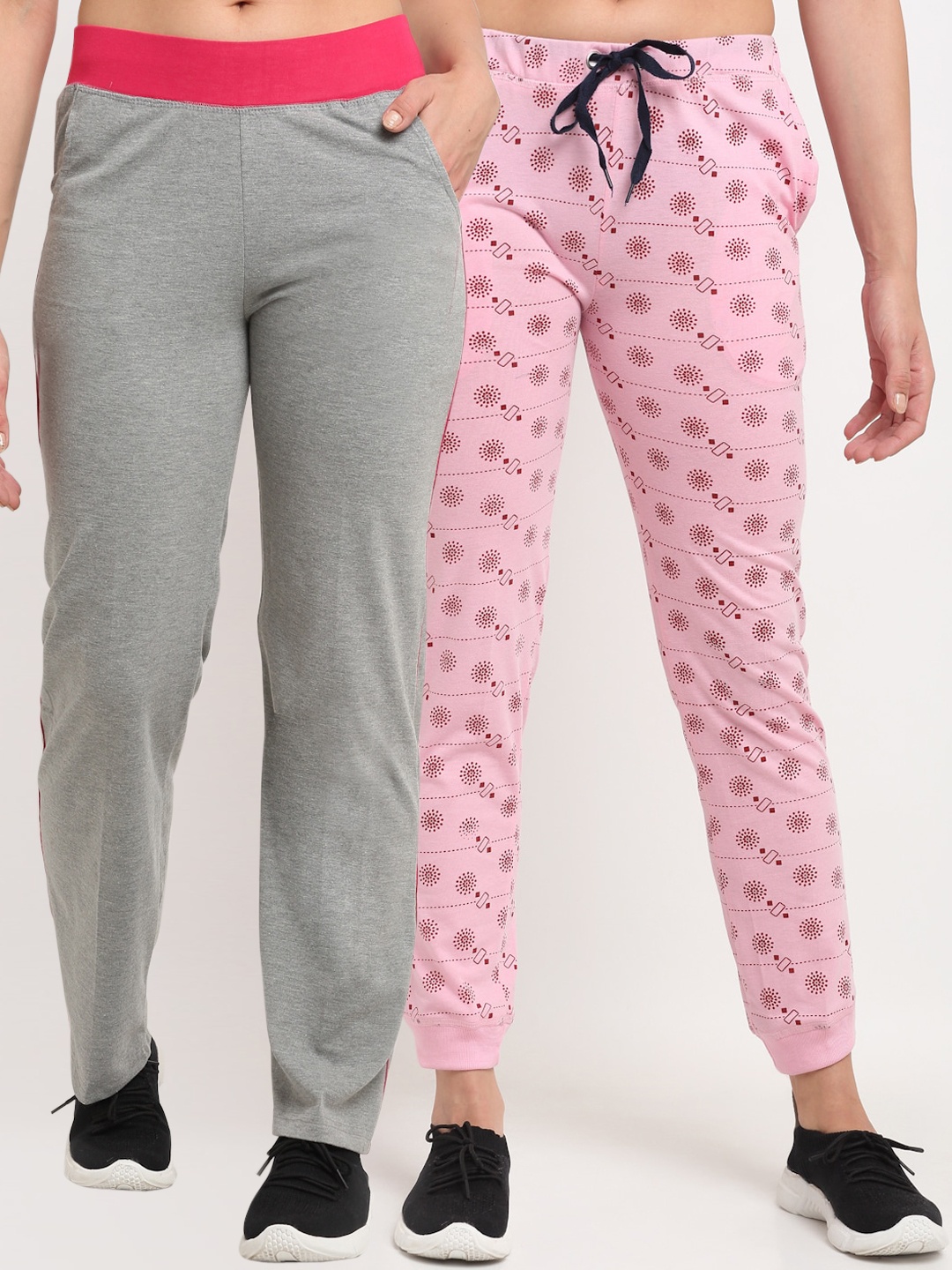 

VIMAL JONNEY Women Pack Of 2 Track Pants, Grey