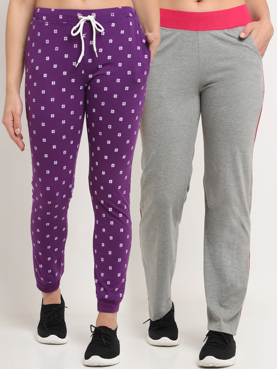 

VIMAL JONNEY Women Pack Of 2 Track Pants, Grey