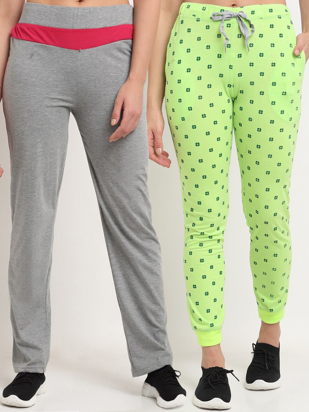 

VIMAL JONNEY Women Pack Of 2 Track Pants, Grey