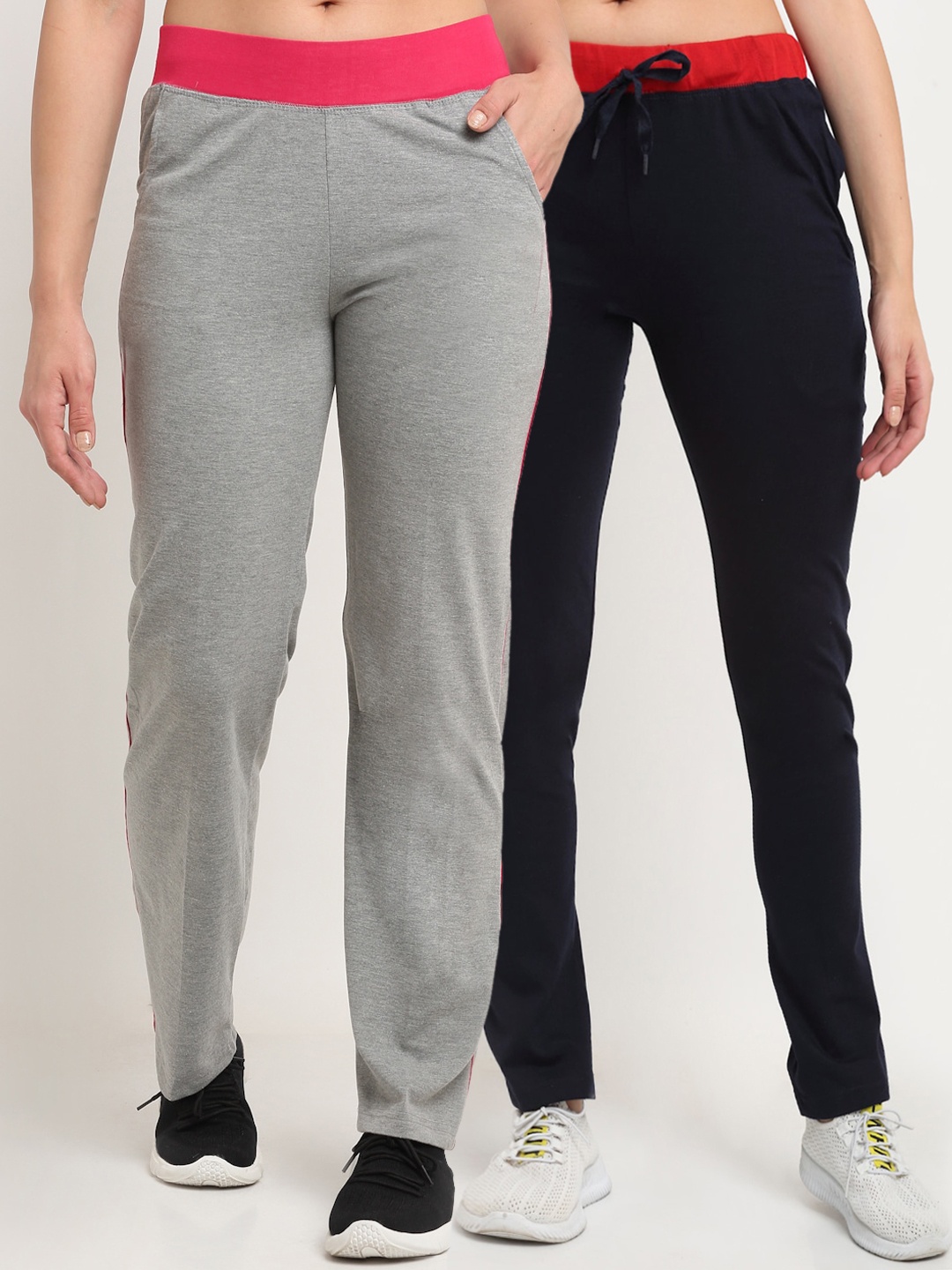 

VIMAL JONNEY Women Pack of 2 Track Pants, Grey