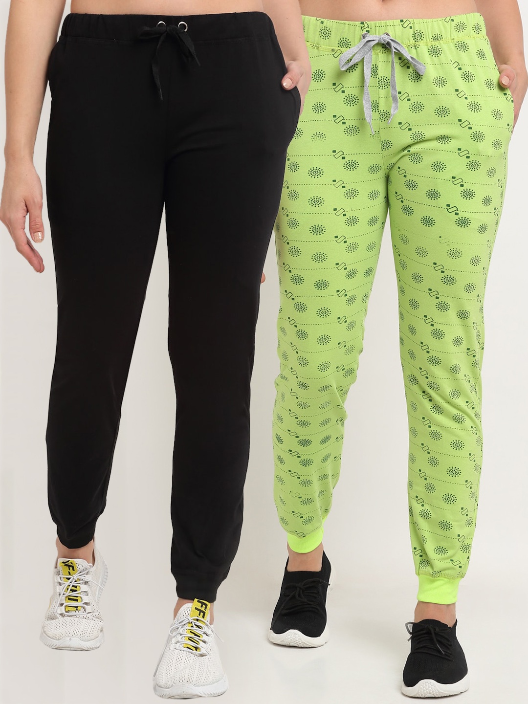 

MACK JONNEY Women Pack Of 2 Joggers, Black