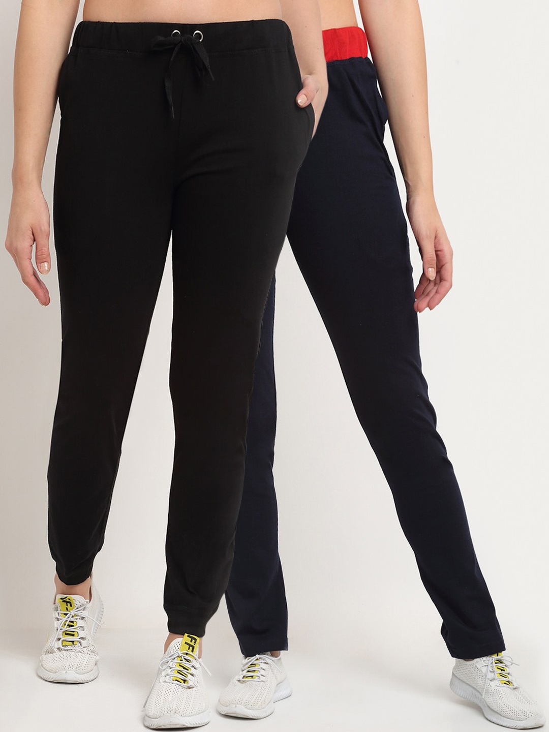 

VIMAL JONNEY Women Pack Of 2 Track Pants, Black